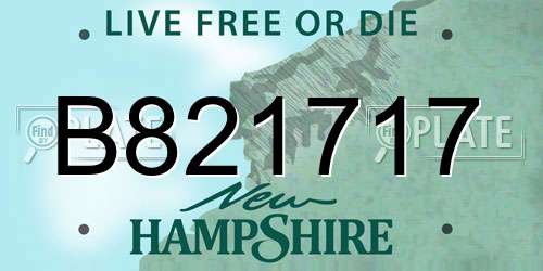 B821717 New Hampshire License Plate