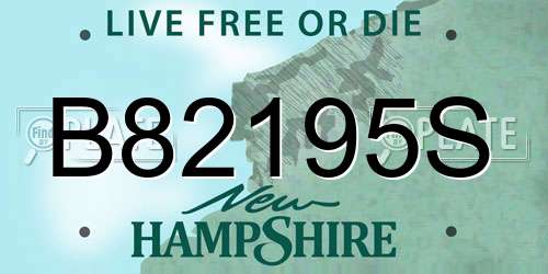 B82195S New Hampshire License Plate