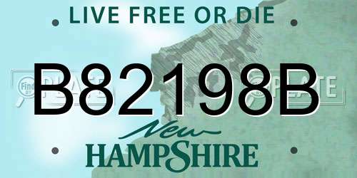 B82198B New Hampshire License Plate