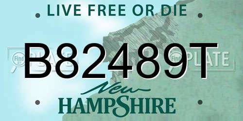 B82489T New Hampshire License Plate