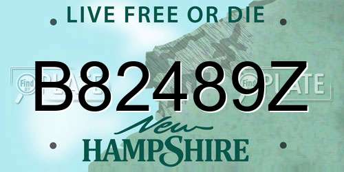 B82489Z New Hampshire License Plate