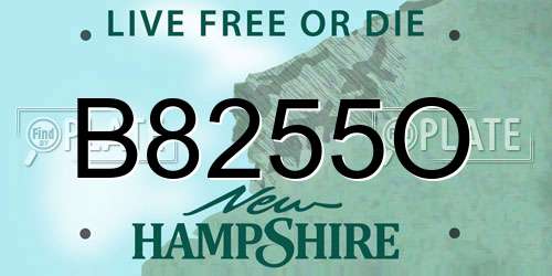 B8255O New Hampshire License Plate