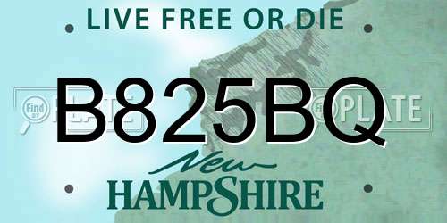 B825BQ New Hampshire License Plate