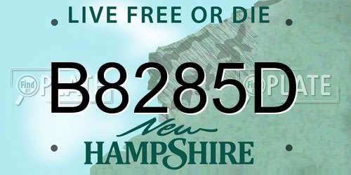 B8285D New Hampshire License Plate