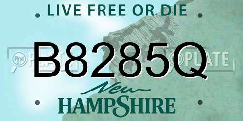 B8285Q New Hampshire License Plate