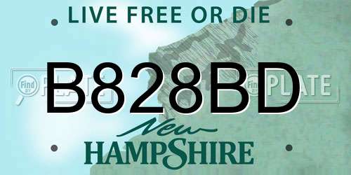 B828BD New Hampshire License Plate