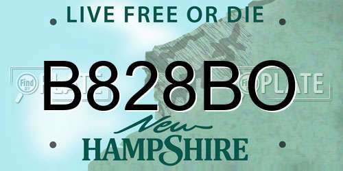 B828BO New Hampshire License Plate
