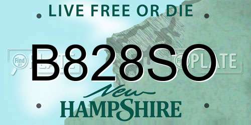 B828SO New Hampshire License Plate