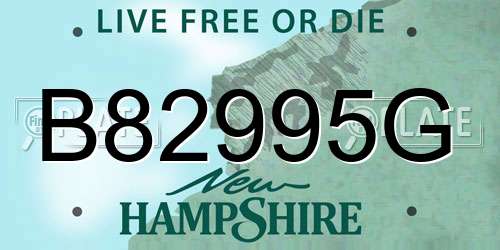 B82995G New Hampshire License Plate