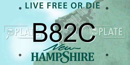 B82C New Hampshire License Plate