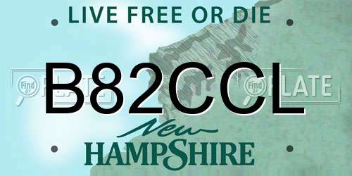 B82CCL New Hampshire License Plate