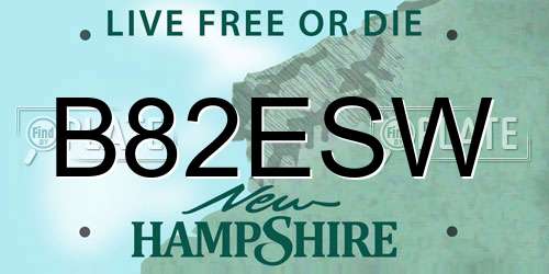 B82ESW New Hampshire License Plate