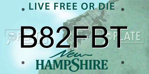 B82FBT New Hampshire License Plate