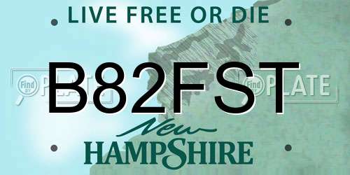 B82FST New Hampshire License Plate