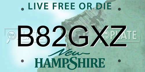 B82GXZ New Hampshire License Plate