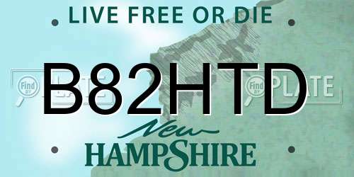 B82HTD New Hampshire License Plate