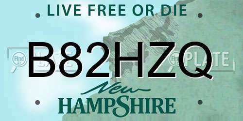 B82HZQ New Hampshire License Plate