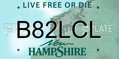B82LCL New Hampshire License Plate