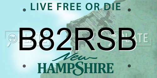B82RSB New Hampshire License Plate