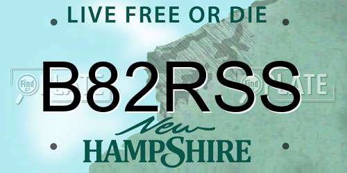 B82RSS New Hampshire License Plate