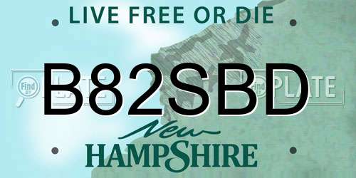 B82SBD New Hampshire License Plate