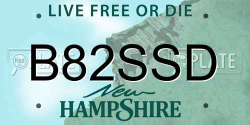B82SSD New Hampshire License Plate