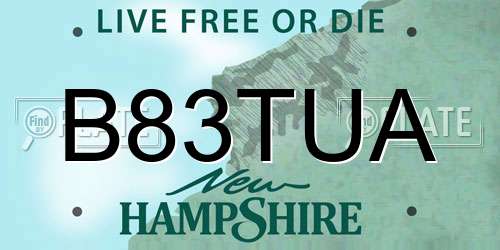 B83TUA New Hampshire License Plate