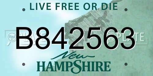 B842563 New Hampshire License Plate