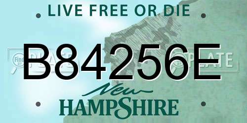 B84256E New Hampshire License Plate