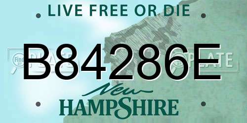 B84286E New Hampshire License Plate