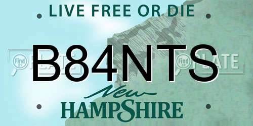 B84NTS New Hampshire License Plate