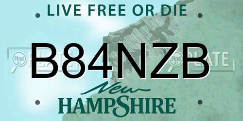 B84NZB New Hampshire License Plate
