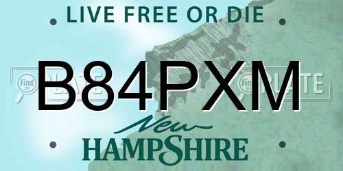 B84PXM New Hampshire License Plate