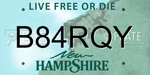 B84RQY New Hampshire License Plate