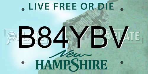 B84YBV New Hampshire License Plate