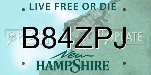 B84ZPJ New Hampshire License Plate