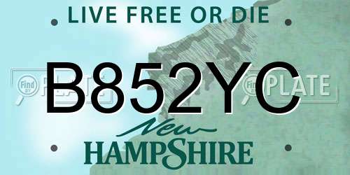 B852YC New Hampshire License Plate