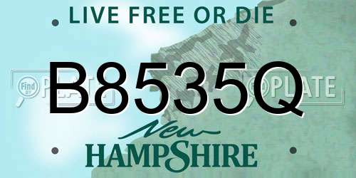 B8535Q New Hampshire License Plate