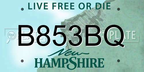 B853BQ New Hampshire License Plate