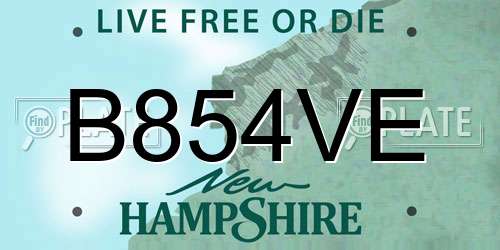 B854VE New Hampshire License Plate