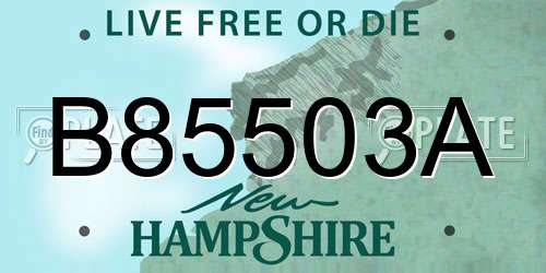 B85503A New Hampshire License Plate