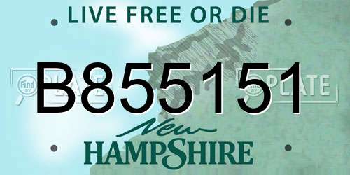 B855151 New Hampshire License Plate