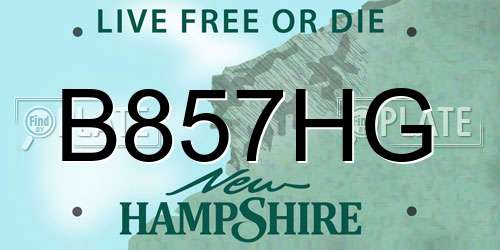 B857HG New Hampshire License Plate