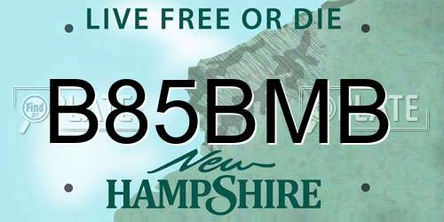 B85BMB New Hampshire License Plate