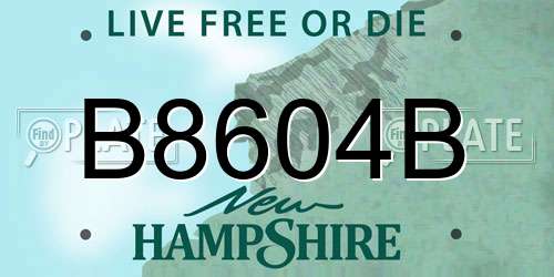 B8604B New Hampshire License Plate