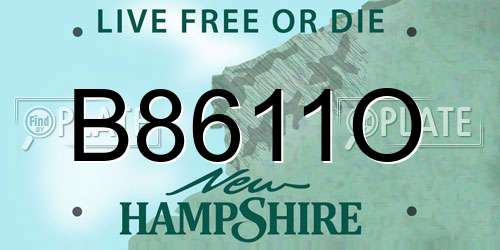B8611O New Hampshire License Plate