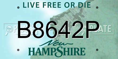 B8642P New Hampshire License Plate
