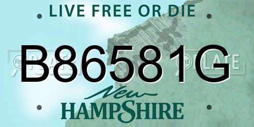 B86581G New Hampshire License Plate