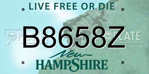 B8658Z New Hampshire License Plate