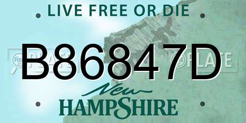 B86847D New Hampshire License Plate